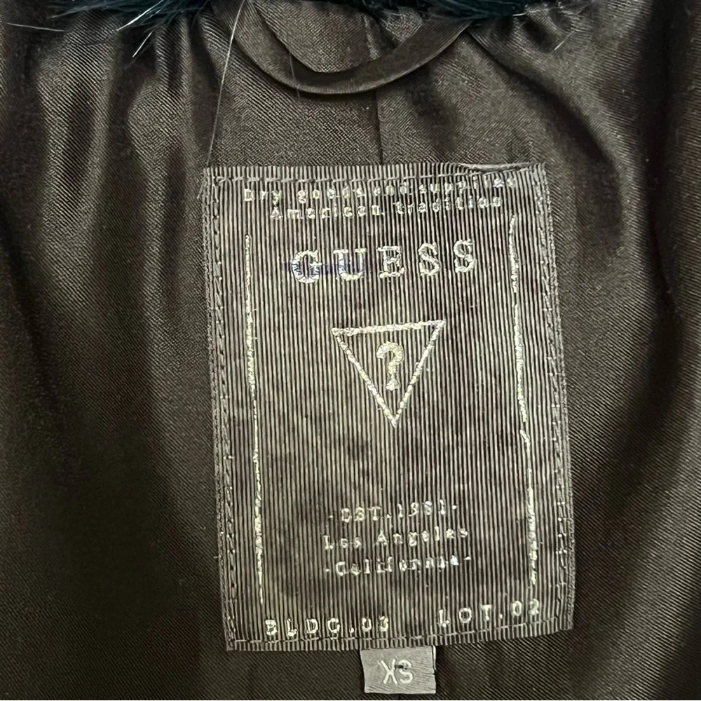 Guess Fur Vest Chain Detail Color Block Shaggy Chic Indie Sneeze‎ Boho Sz XSmall